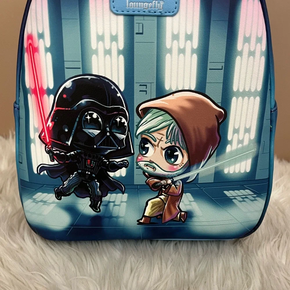 {Loungefly} Star Wars Darth Vader vs Obi-Wan Chibi Characters Mini Backpack